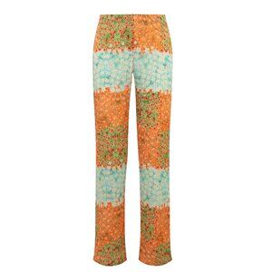 99. SIEDRÉS Sole Floral Printed Wide-Leg Crinkled Pants $295 NWOT Sz 34 XS